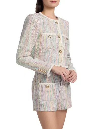 Cinq à Sept Women's Auden Tweed Crop Jacket | Thumbnail 4 Cinq à Sept Women's Auden Tweed Crop Jacket | Thumbnail 4