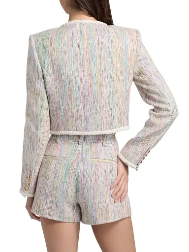 Cinq à Sept Women's Auden Tweed Crop Jacket | Thumbnail 5 Cinq à Sept Women's Auden Tweed Crop Jacket | Thumbnail 5
