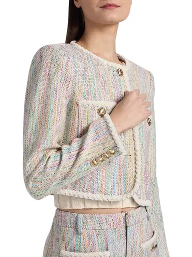 Cinq à Sept Women's Auden Tweed Crop Jacket | Thumbnail 6 Cinq à Sept Women's Auden Tweed Crop Jacket | Thumbnail 6