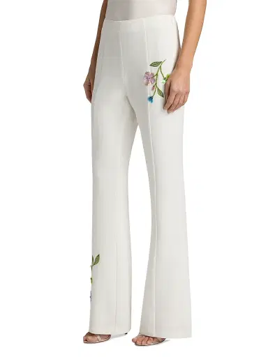 Cinq à Sept Women's Kaitlyn Embellished Floral Vine-Embroidered Pants | Thumbnail 4 Cinq à Sept Women's Kaitlyn Embellished Floral Vine-Embroidered Pants | Thumbnail 4