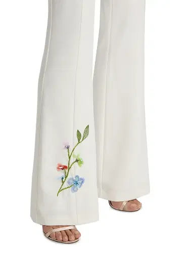 Cinq à Sept Women's Kaitlyn Embellished Floral Vine-Embroidered Pants | Thumbnail 6 Cinq à Sept Women's Kaitlyn Embellished Floral Vine-Embroidered Pants | Thumbnail 6