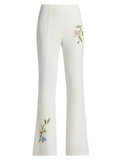 Cinq à Sept Women's Kaitlyn Embellished Floral Vine-Embroidered Pants | Thumbnail 1 Cinq à Sept Women's Kaitlyn Embellished Floral Vine-Embroidered Pants | Thumbnail 1