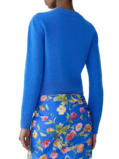 Carolina Herrera Women's Floral Long-Sleeve Wool Cardigan - Bluebell Multi - Size Large | Thumbnail 5 Carolina Herrera Women's Floral Long-Sleeve Wool Cardigan - Bluebell Multi - Size Large | Thumbnail 5