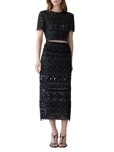 Carolina Herrera Women's Bead & Sequin-Embellished Short-Sleeve Top | Thumbnail 2 Carolina Herrera Women's Bead & Sequin-Embellished Short-Sleeve Top | Thumbnail 2