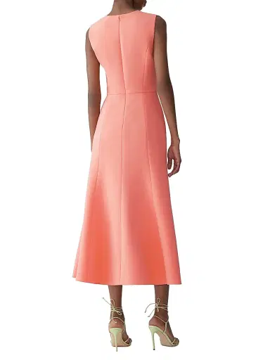 Carolina Herrera Women's Embroidered Sleeveless Fit-&-Flare Midi-Dress - Sunset Multi - Size 2 | Thumbnail 4 Carolina Herrera Women's Embroidered Sleeveless Fit-&-Flare Midi-Dress - Sunset Multi - Size 2 | Thumbnail 4