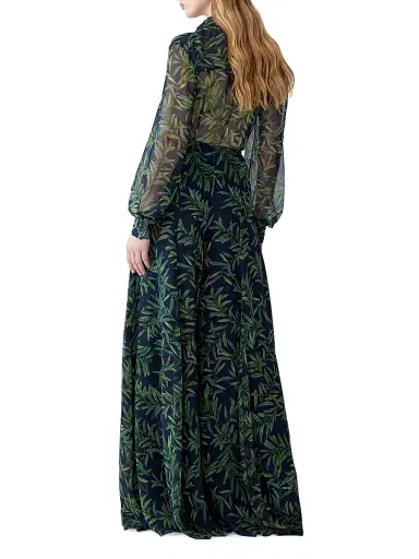 Carolina Herrera Women's Iris Leaf Print Silk Wide-Leg Pants | Thumbnail 2 Carolina Herrera Women's Iris Leaf Print Silk Wide-Leg Pants | Thumbnail 2