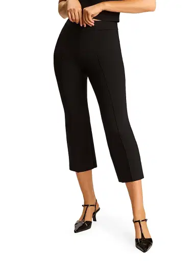 Commando Women's Neoprene CEO Pintucked Crop Pants - Black - Size XL | Thumbnail 3 Commando Women's Neoprene CEO Pintucked Crop Pants - Black - Size XL | Thumbnail 3