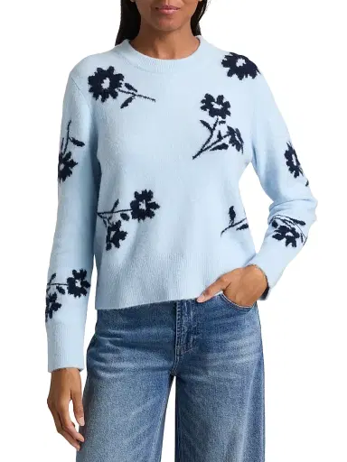 RAILS Women's Anise Floral Knit Crewneck Sweater | Thumbnail 3 RAILS Women's Anise Floral Knit Crewneck Sweater | Thumbnail 3