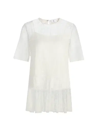 Adam Lippes Women's Dido Chantilly Lace Top - White | Thumbnail 1 Adam Lippes Women's Dido Chantilly Lace Top - White | Thumbnail 1