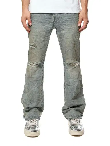 Purple Brand Men's Dirty Fade Down Rip Boot Jeans - Light Indigo - Size 40 | Thumbnail 1 Purple Brand Men's Dirty Fade Down Rip Boot Jeans - Light Indigo - Size 40 | Thumbnail 1