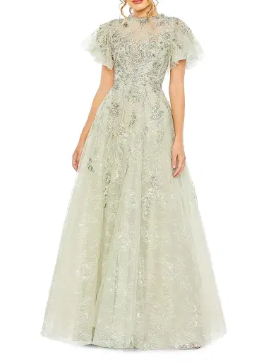 Mac Duggal Women's Sequin-Embellished Gown - Seafoam | Thumbnail 1 Mac Duggal Women's Sequin-Embellished Gown - Seafoam | Thumbnail 1
