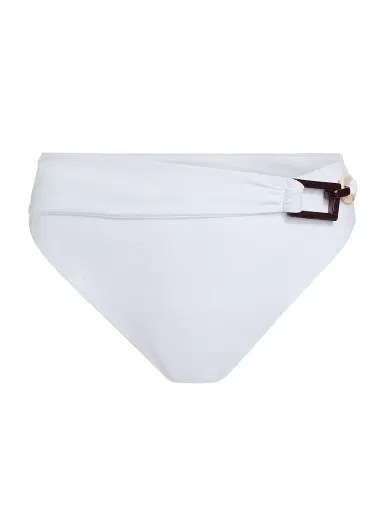 Ramy Brook Women's Maxine Buckle-Detail Bikini Bottom - White | Thumbnail 1 Ramy Brook Women's Maxine Buckle-Detail Bikini Bottom - White | Thumbnail 1