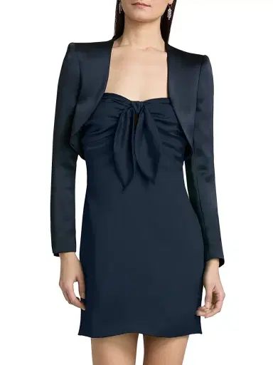Ramy Brook Women's Gia Open-Front Capelet - Navy | Thumbnail 3 Ramy Brook Women's Gia Open-Front Capelet - Navy | Thumbnail 3