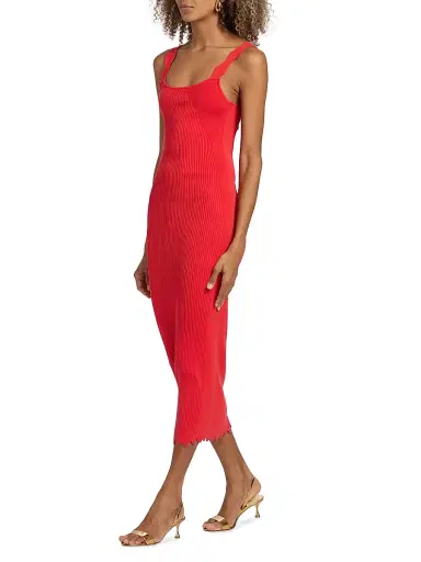 Ramy Brook Women's Kira Ribbed Midi-Dress - Crimson | Thumbnail 2 Ramy Brook Women's Kira Ribbed Midi-Dress - Crimson | Thumbnail 2