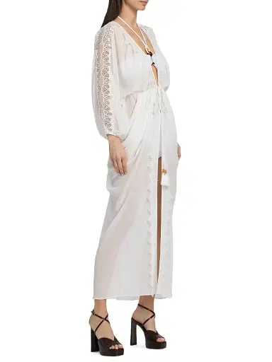 Ramy Brook Women's Bernice Lace-Trim V-Neck Maxi Dress - White | Thumbnail 4 Ramy Brook Women's Bernice Lace-Trim V-Neck Maxi Dress - White | Thumbnail 4