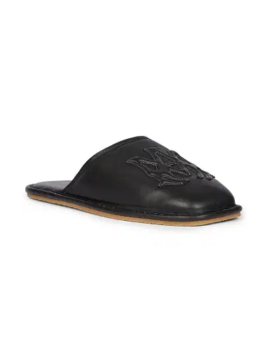 Amiri Men's MA Logo Embossed Leather Mules - Black | Thumbnail 2 Amiri Men's MA Logo Embossed Leather Mules - Black | Thumbnail 2