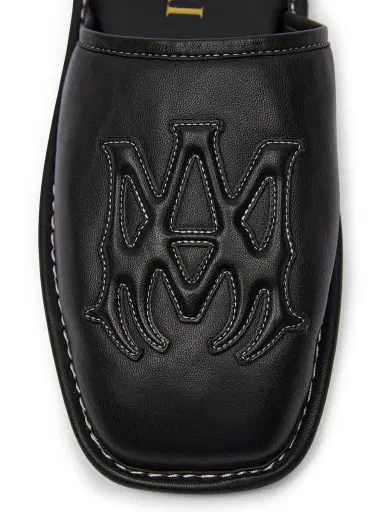 Amiri Men's MA Logo Embossed Leather Mules - Black | Thumbnail 5 Amiri Men's MA Logo Embossed Leather Mules - Black | Thumbnail 5