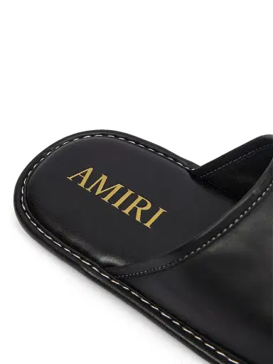 Amiri Men's MA Logo Embossed Leather Mules - Black | Thumbnail 7 Amiri Men's MA Logo Embossed Leather Mules - Black | Thumbnail 7