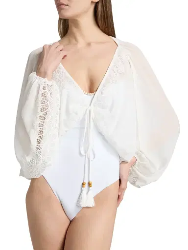 Ramy Brook Women's Angie V-Neck Blouse - White | Thumbnail 5 Ramy Brook Women's Angie V-Neck Blouse - White | Thumbnail 5