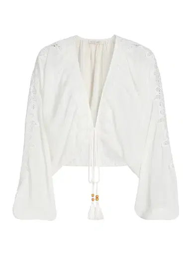 Ramy Brook Women's Angie V-Neck Blouse - White | Thumbnail 1 Ramy Brook Women's Angie V-Neck Blouse - White | Thumbnail 1