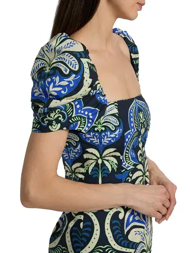 Cara Cara Women's Kelly Graphic Botanical Minidress - Palm Pavillion Cobalt - Size XL | Thumbnail 6 Cara Cara Women's Kelly Graphic Botanical Minidress - Palm Pavillion Cobalt - Size XL | Thumbnail 6