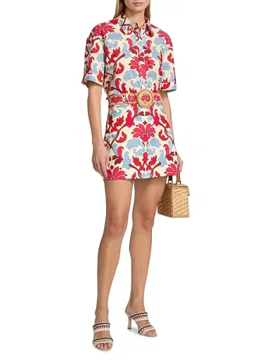 Cara Cara Women's Calvia Floral Cotton Poplin Oversized Shirt - Fluer Crest Ivory - Size XL | Thumbnail 2 Cara Cara Women's Calvia Floral Cotton Poplin Oversized Shirt - Fluer Crest Ivory - Size XL | Thumbnail 2