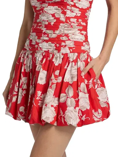 Cara Cara Women's Montreal Floral Dropwaist Minidress - Rosebud Red - Size 12 | Thumbnail 6 Cara Cara Women's Montreal Floral Dropwaist Minidress - Rosebud Red - Size 12 | Thumbnail 6