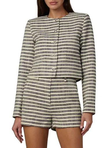 Joe's Jeans Women's The Talia Striped Crop Jacket | Thumbnail 3 Joe's Jeans Women's The Talia Striped Crop Jacket | Thumbnail 3