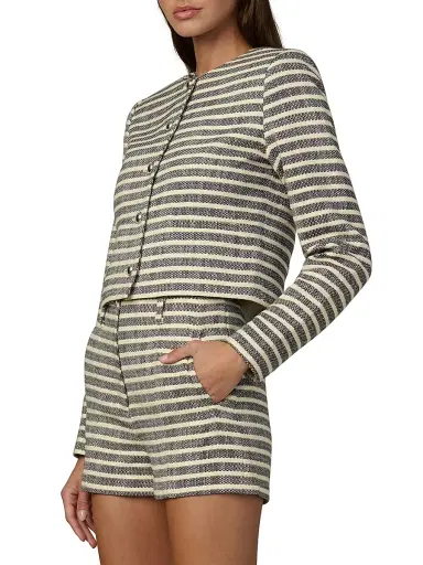 Joe's Jeans Women's The Talia Striped Crop Jacket | Thumbnail 4 Joe's Jeans Women's The Talia Striped Crop Jacket | Thumbnail 4