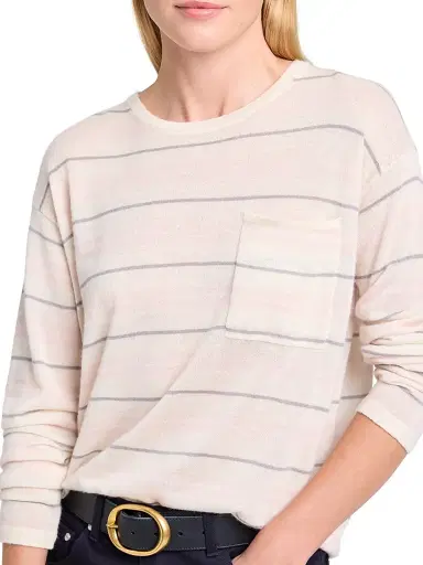 TWP Women's 4Th St Stripe Cashmere Sweater - Ivory Multi | Thumbnail 6 TWP Women's 4Th St Stripe Cashmere Sweater - Ivory Multi | Thumbnail 6