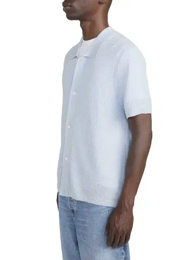 Frame Men's Wool Short-Sleeve Button-Front Cardigan - Pale Blue - Size XL | Thumbnail 5 Frame Men's Wool Short-Sleeve Button-Front Cardigan - Pale Blue - Size XL | Thumbnail 5