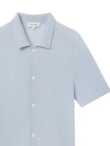 Frame Men's Wool Short-Sleeve Button-Front Cardigan - Pale Blue - Size XL | Thumbnail 8 Frame Men's Wool Short-Sleeve Button-Front Cardigan - Pale Blue - Size XL | Thumbnail 8