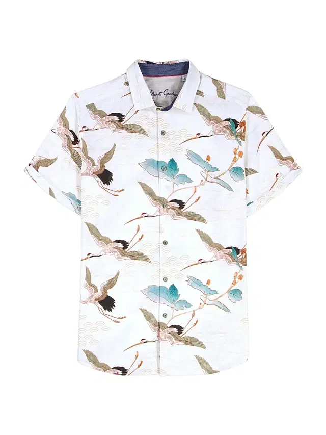 Men's Tsuru Short-Sleeve Shirt - White Men's Tsuru Short-Sleeve Shirt - White