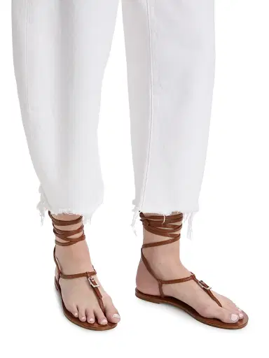 FRAME Women's The Bubble High-Rise Barrel Crop Jeans - White New Fray | Thumbnail 6 FRAME Women's The Bubble High-Rise Barrel Crop Jeans - White New Fray | Thumbnail 6