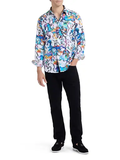 Robert Graham Men's Mane Event Stretch-Cotton Button-Front Shirt | Thumbnail 2 Robert Graham Men's Mane Event Stretch-Cotton Button-Front Shirt | Thumbnail 2