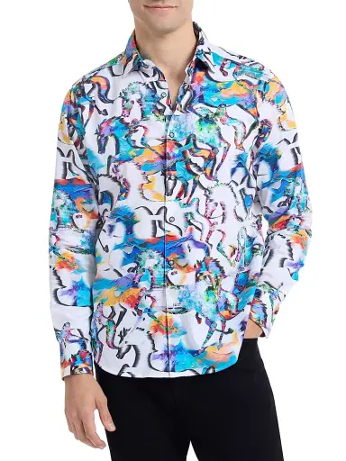 Robert Graham Men's Mane Event Stretch-Cotton Button-Front Shirt | Thumbnail 3 Robert Graham Men's Mane Event Stretch-Cotton Button-Front Shirt | Thumbnail 3