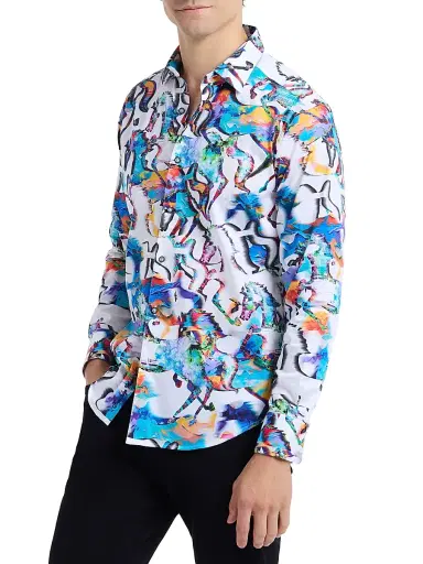 Robert Graham Men's Mane Event Stretch-Cotton Button-Front Shirt | Thumbnail 4 Robert Graham Men's Mane Event Stretch-Cotton Button-Front Shirt | Thumbnail 4
