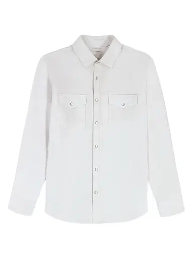 Robert Graham Men's Marstow Leather Shirt Jacket - Stone | Thumbnail 1 Robert Graham Men's Marstow Leather Shirt Jacket - Stone | Thumbnail 1