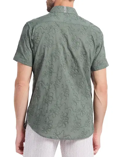 Robert Graham Men's Grafton Floral Short-Sleeve Shirt - Olive | Thumbnail 5 Robert Graham Men's Grafton Floral Short-Sleeve Shirt - Olive | Thumbnail 5