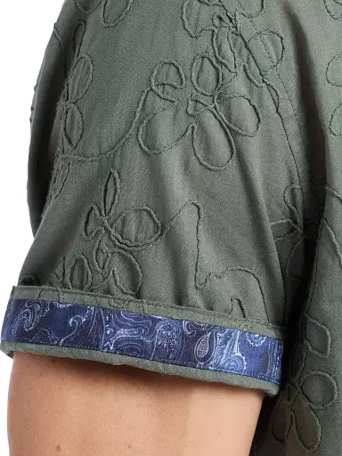 Robert Graham Men's Grafton Floral Short-Sleeve Shirt - Olive | Thumbnail 6 Robert Graham Men's Grafton Floral Short-Sleeve Shirt - Olive | Thumbnail 6