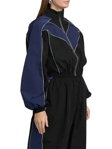 Ronny Kobo Women's Brenton Nylon Crop Jacket - Black Navy | Thumbnail 4 Ronny Kobo Women's Brenton Nylon Crop Jacket - Black Navy | Thumbnail 4