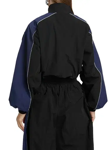 Ronny Kobo Women's Brenton Nylon Crop Jacket - Black Navy | Thumbnail 5 Ronny Kobo Women's Brenton Nylon Crop Jacket - Black Navy | Thumbnail 5
