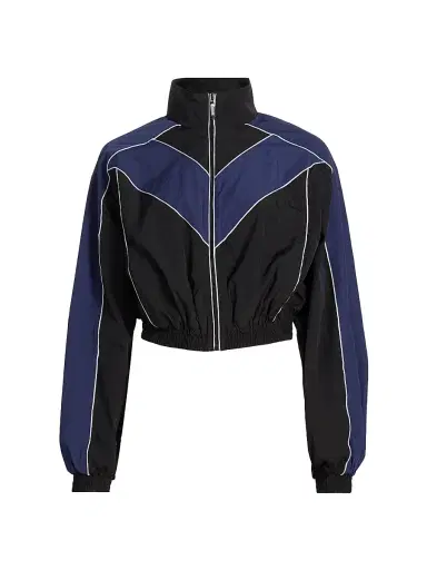 Ronny Kobo Women's Brenton Nylon Crop Jacket - Black Navy | Thumbnail 1 Ronny Kobo Women's Brenton Nylon Crop Jacket - Black Navy | Thumbnail 1