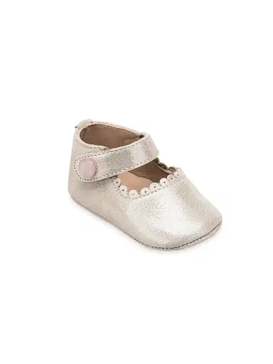 Elephantito Baby Girl's Metallic Leather Mary Janes - Talc 4 (Baby) | Thumbnail 1 Elephantito Baby Girl's Metallic Leather Mary Janes - Talc 4 (Baby) | Thumbnail 1