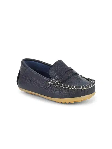 Elephantito Baby Boy's Alex Leather Driving Loafers - Navy 4 (Baby) | Thumbnail 1 Elephantito Baby Boy's Alex Leather Driving Loafers - Navy 4 (Baby) | Thumbnail 1