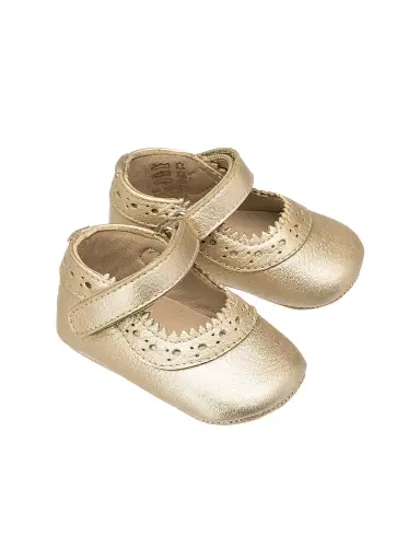 Elephantito Baby Girl's Mellie Metallic Leather Mary Janes - Gold 4 (Baby) | Thumbnail 1 Elephantito Baby Girl's Mellie Metallic Leather Mary Janes - Gold 4 (Baby) | Thumbnail 1