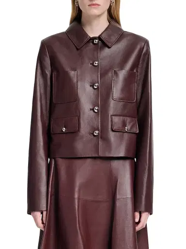Altuzarra Women's Astley Leather Crop Jacket | Thumbnail 3 Altuzarra Women's Astley Leather Crop Jacket | Thumbnail 3