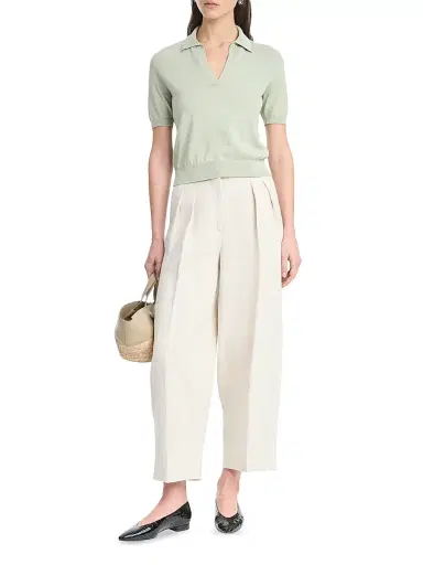 Altuzarra Women's Dash Pleated Linen-Blend Pants - Mortar Melange | Thumbnail 2 Altuzarra Women's Dash Pleated Linen-Blend Pants - Mortar Melange | Thumbnail 2
