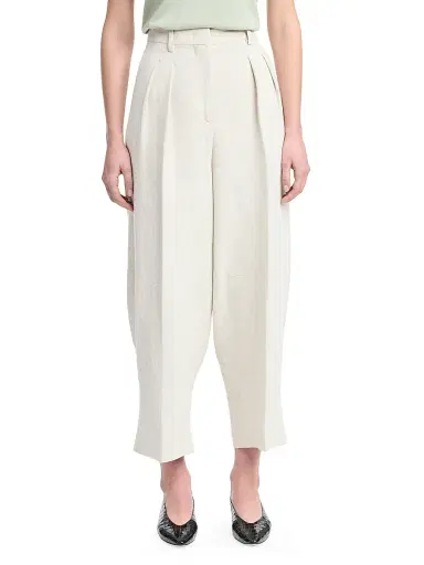 Altuzarra Women's Dash Pleated Linen-Blend Pants - Mortar Melange | Thumbnail 3 Altuzarra Women's Dash Pleated Linen-Blend Pants - Mortar Melange | Thumbnail 3