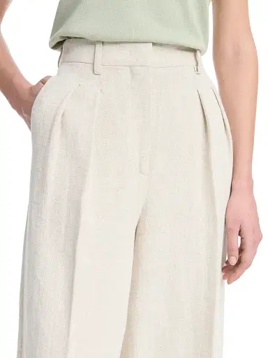 Altuzarra Women's Dash Pleated Linen-Blend Pants - Mortar Melange | Thumbnail 6 Altuzarra Women's Dash Pleated Linen-Blend Pants - Mortar Melange | Thumbnail 6